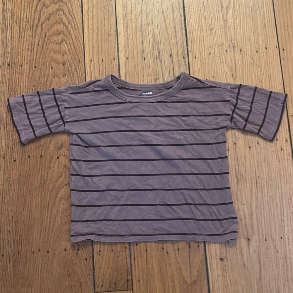 Striped Taupe Toddler Tee